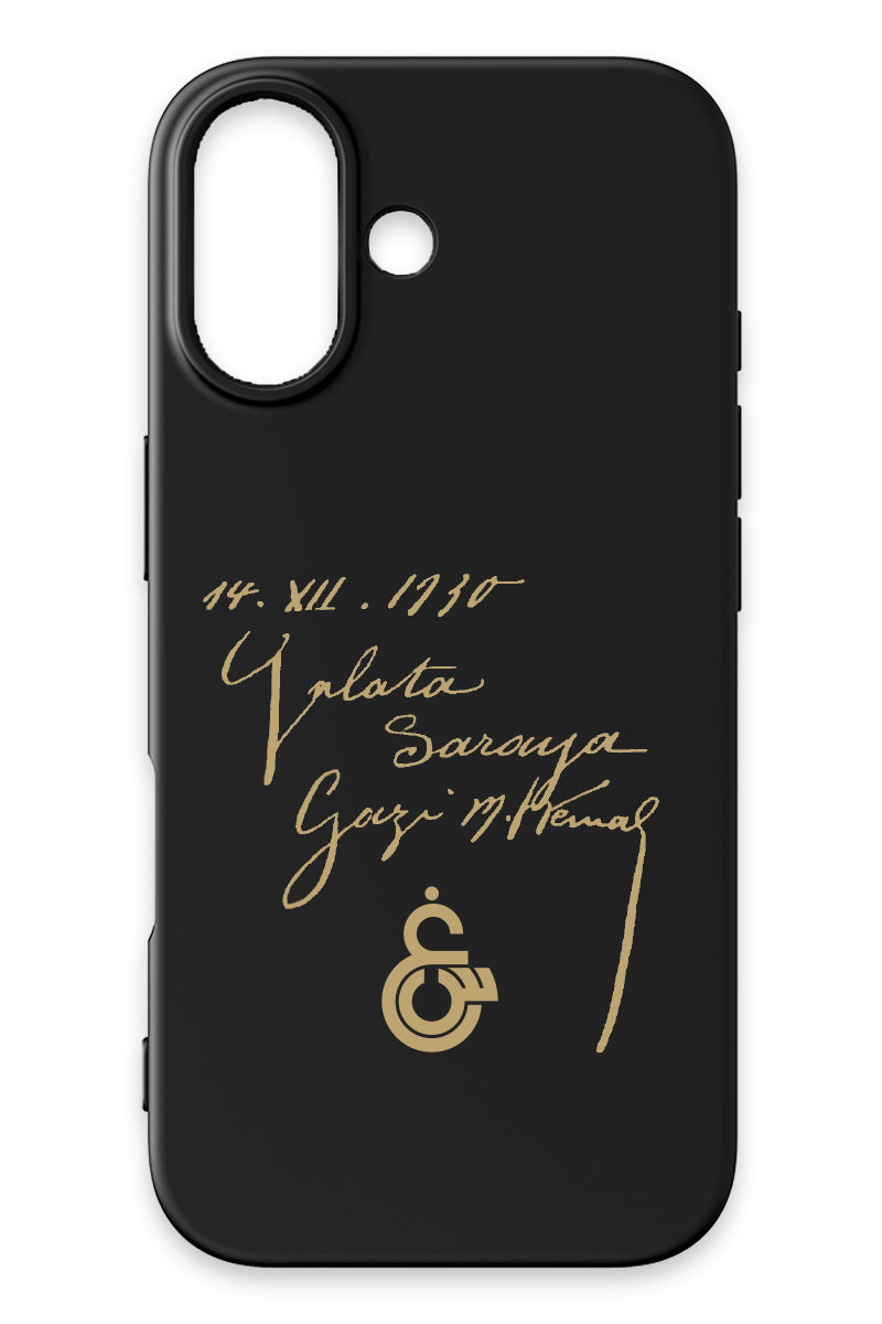 Galatasaray Atatürk İmza Siyah Silikon Telefon Kılıfı