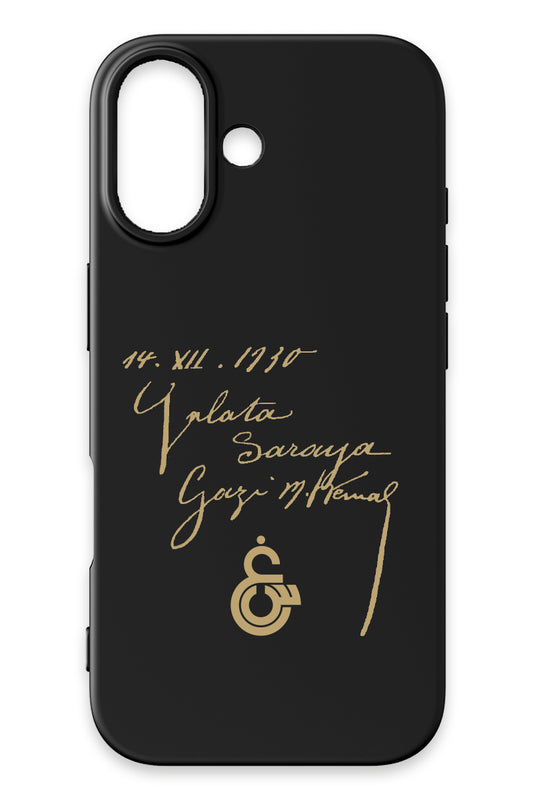 Galatasaray Atatürk İmza Siyah Silikon Telefon Kılıfı