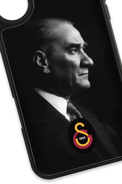 Galatasaray Büyük Atatürk Cam Telefon Kılıfı