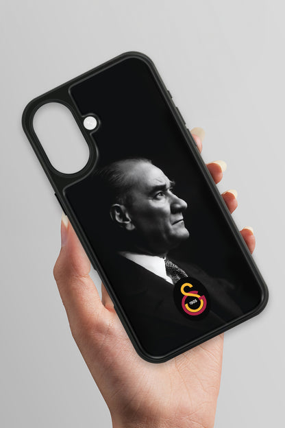 Galatasaray Büyük Atatürk Cam Telefon Kılıfı
