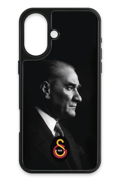 Galatasaray Büyük Atatürk Cam Telefon Kılıfı