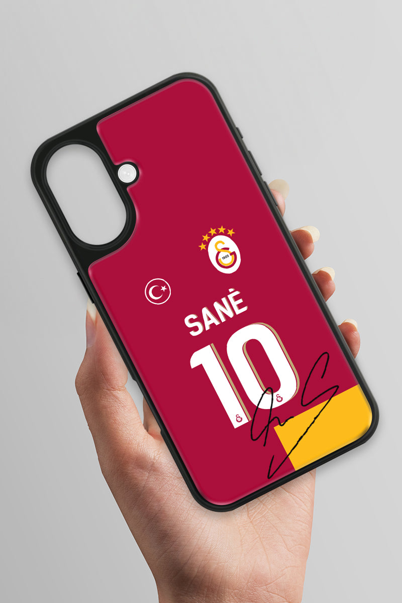 Galatasaray Leroy Sane Parçalı Forma İmzalı Cam Telefon Kılıfı