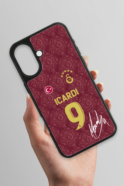 Galatasaray Mauro Icardi 3. Forma İmzalı Cam Telefon Kılıfı