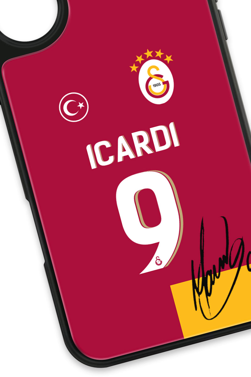 Galatasaray Mauro Icardi Parçalı Forma İmzalı Cam Telefon Kılıfı