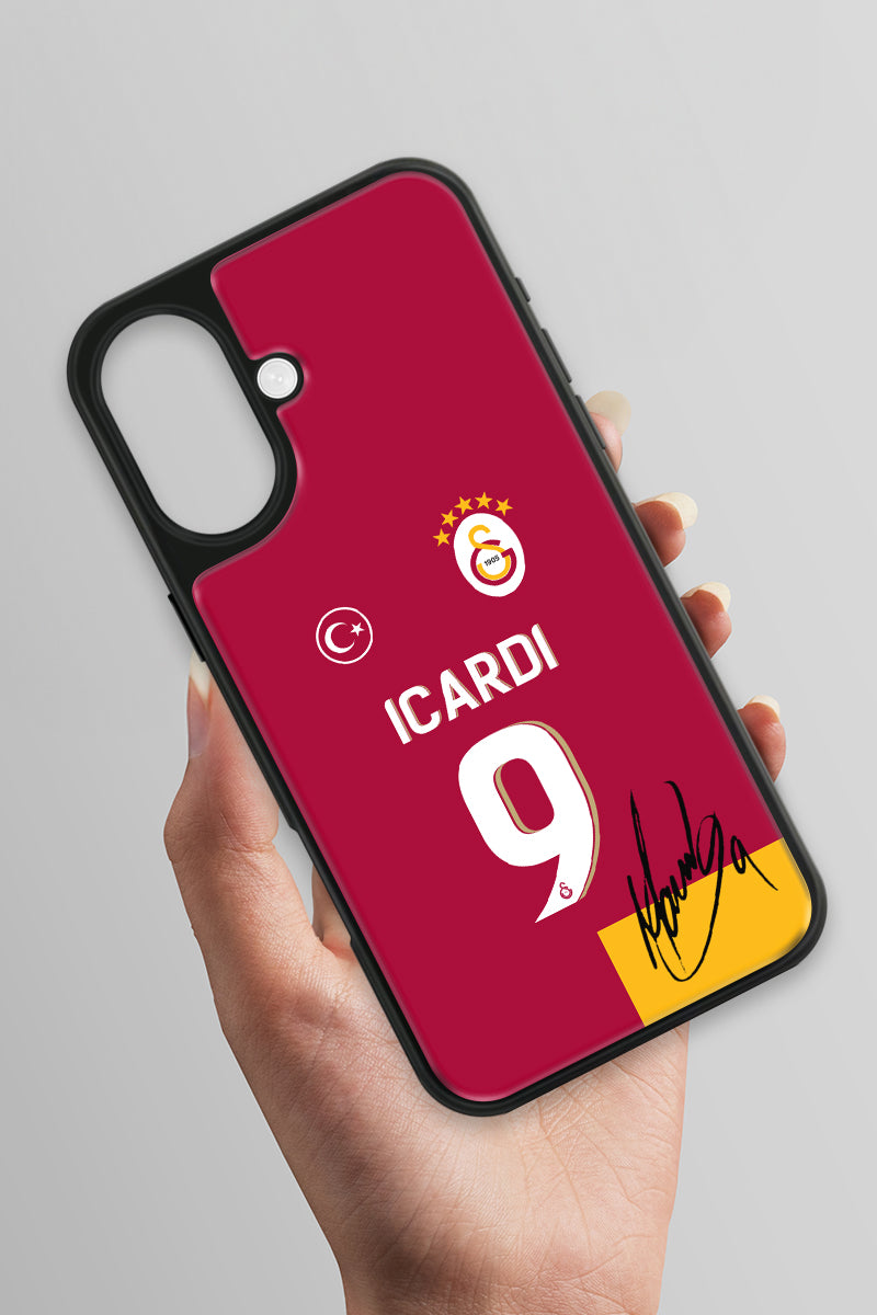 Galatasaray Mauro Icardi Parçalı Forma İmzalı Cam Telefon Kılıfı