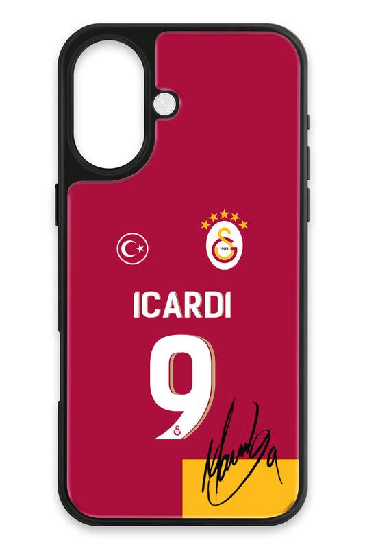 Galatasaray Mauro Icardi Parçalı Forma İmzalı Cam Telefon Kılıfı