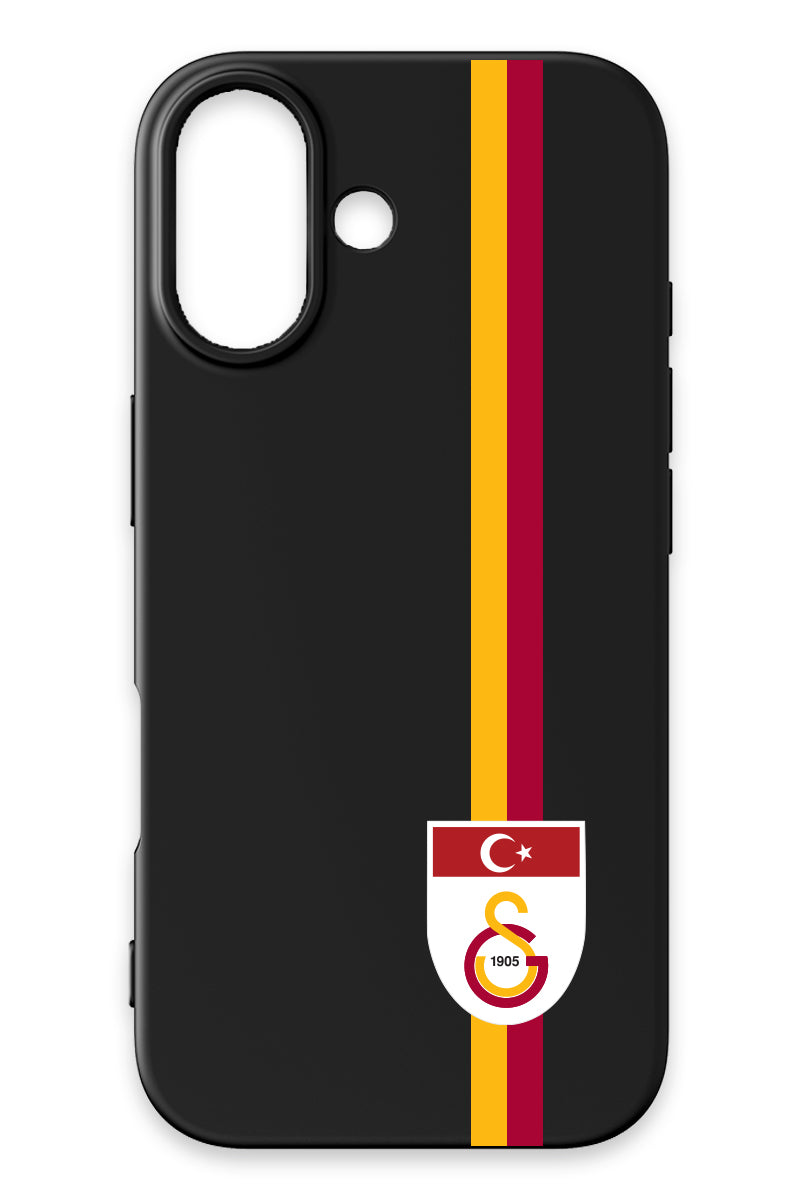 Galatasaray Parçalı Şerit Bayrak Arma Siyah Silikon Telefon Kılıfı