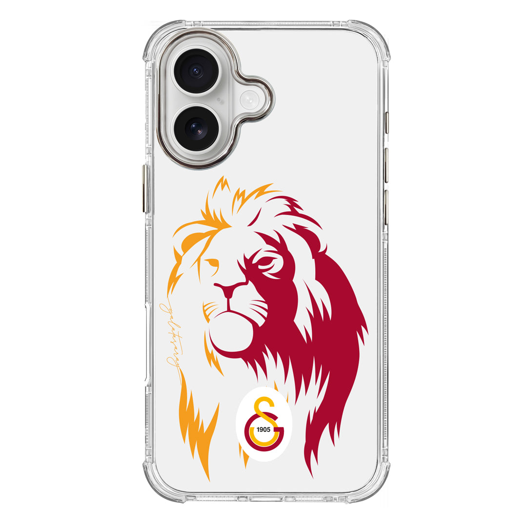 Galatasaray Sarıyla Kırmızı Aslan Şeffaf Telefon Kılıfı