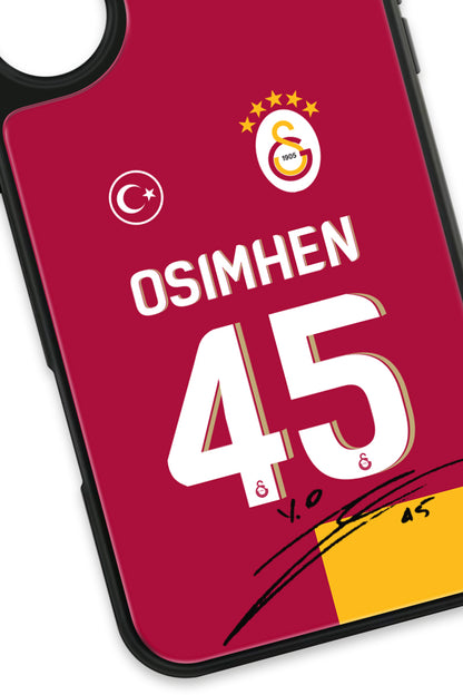 Galatasaray Victor Osimhen Parçalı Forma İmzalı Cam Telefon Kılıfı