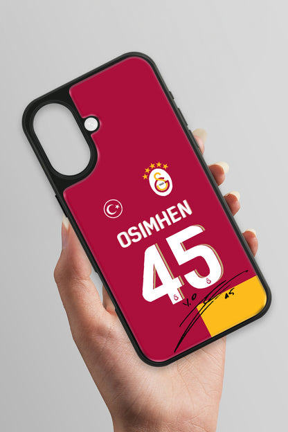Galatasaray Victor Osimhen Parçalı Forma İmzalı Cam Telefon Kılıfı