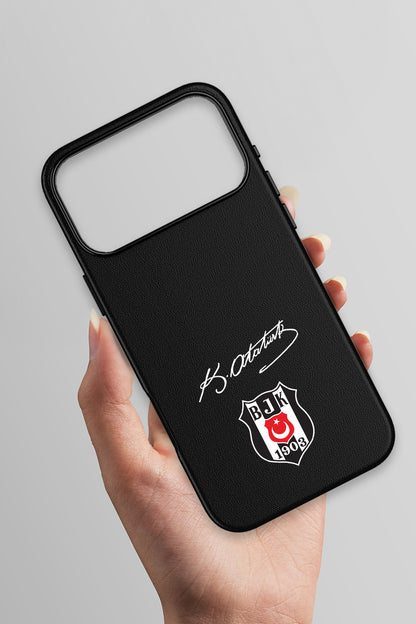 Beşiktaş Arma Atatürk İmza Deri Magsafe Telefon Kılıfı
