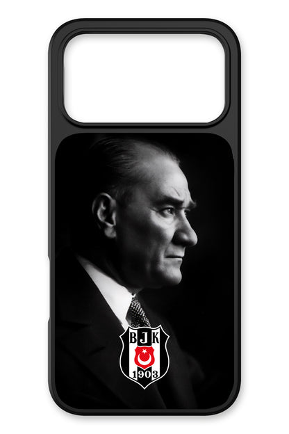 Beşiktaş Büyük Atatürk Cam Telefon Kılıfı
