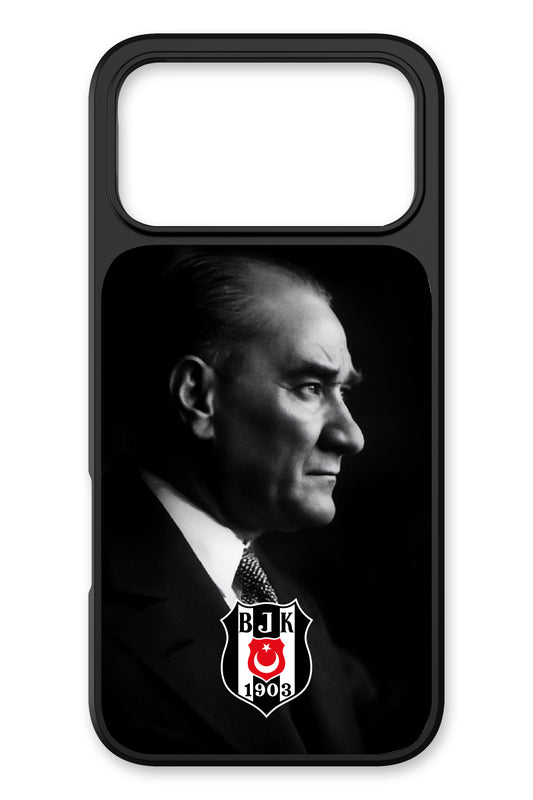 Beşiktaş Büyük Atatürk Cam Telefon Kılıfı