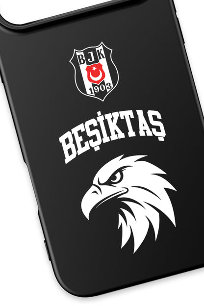 Beşiktaş Kolej Yazı Kartal Siyah Silikon Telefon Kılıfı