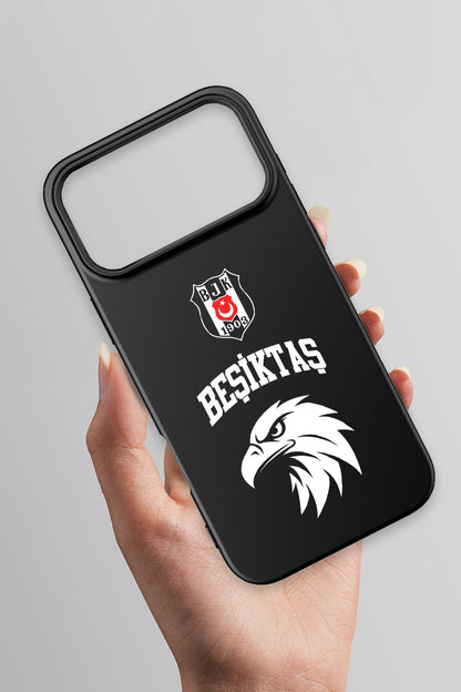 Beşiktaş Kolej Yazı Kartal Siyah Silikon Telefon Kılıfı