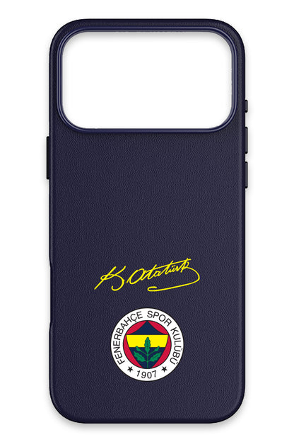 Fenerbahçe Arma Atatürk İmza Deri Magsafe Telefon Kılıfı