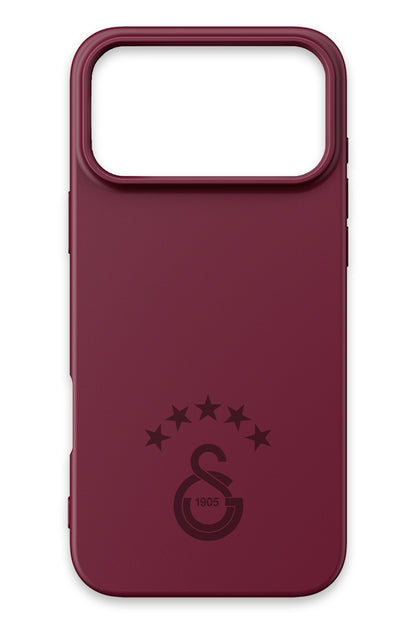 Galatasaray 5 Yıldız Bordo Silikon Telefon Kılıfı