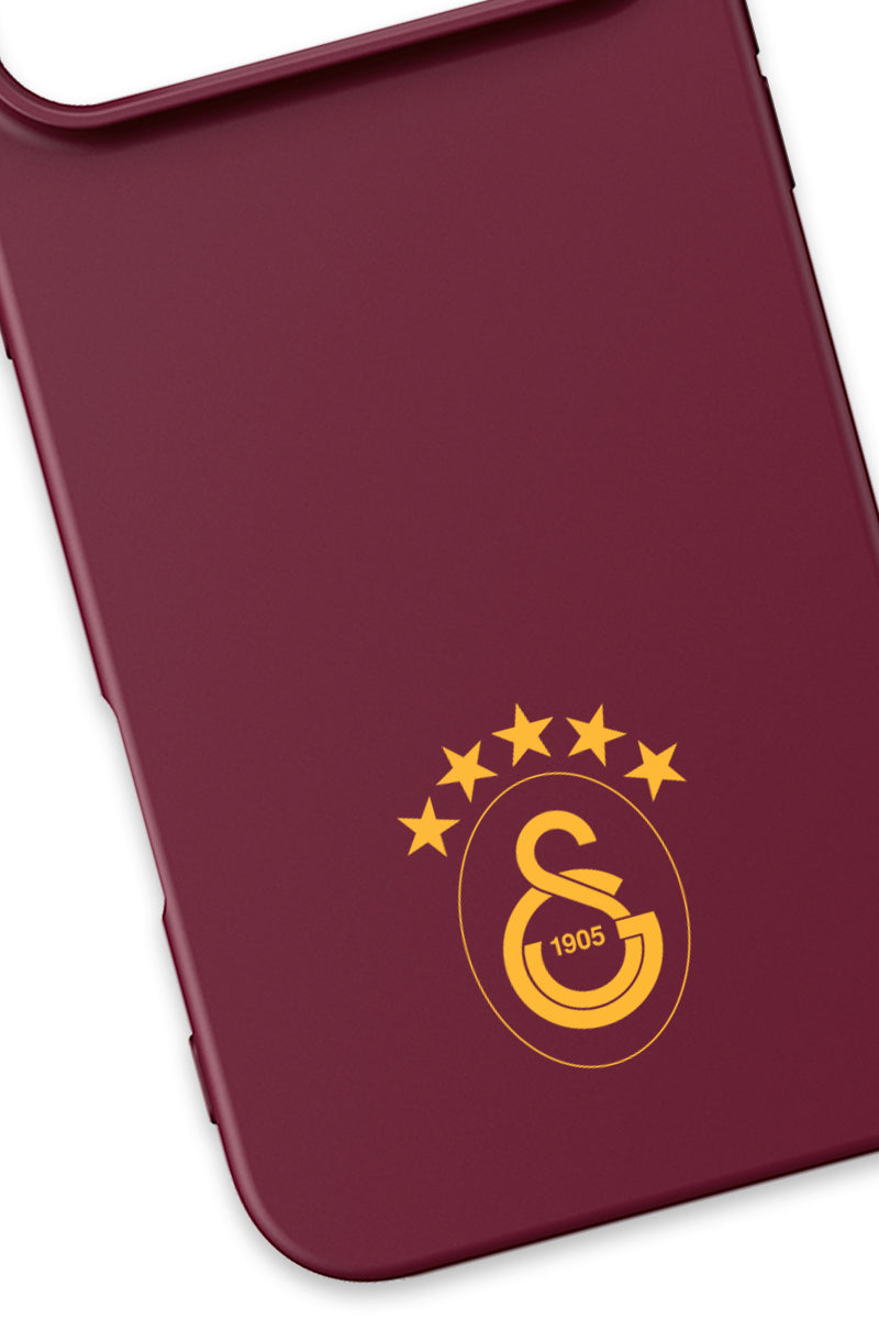 Galatasaray 5 Yıldız Sarı Arma Bordo Silikon Telefon Kılıfı