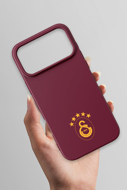 Galatasaray 5 Yıldız Sarı Arma Bordo Silikon Telefon Kılıfı