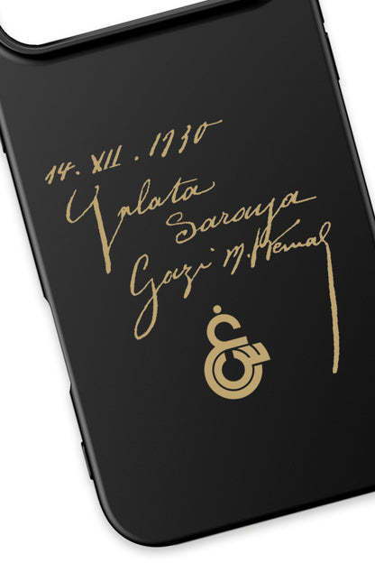 Galatasaray Atatürk İmza Siyah Silikon Telefon Kılıfı