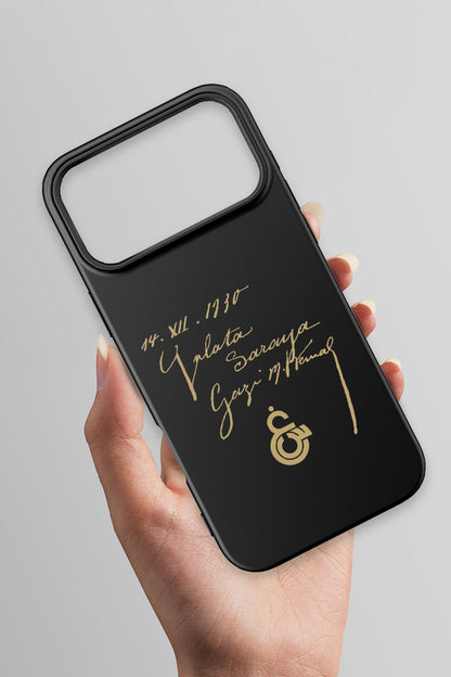 Galatasaray Atatürk İmza Siyah Silikon Telefon Kılıfı