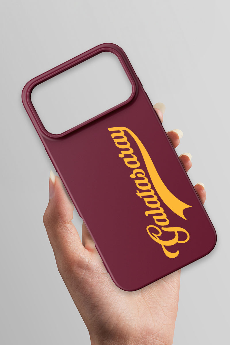 Galatasaray El Yazı Bordo Silikon Telefon Kılıfı