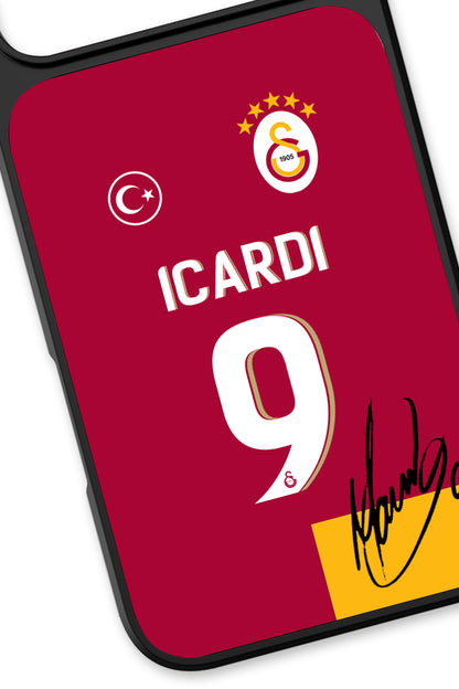 Galatasaray Mauro Icardi Parçalı Forma İmzalı Cam Telefon Kılıfı