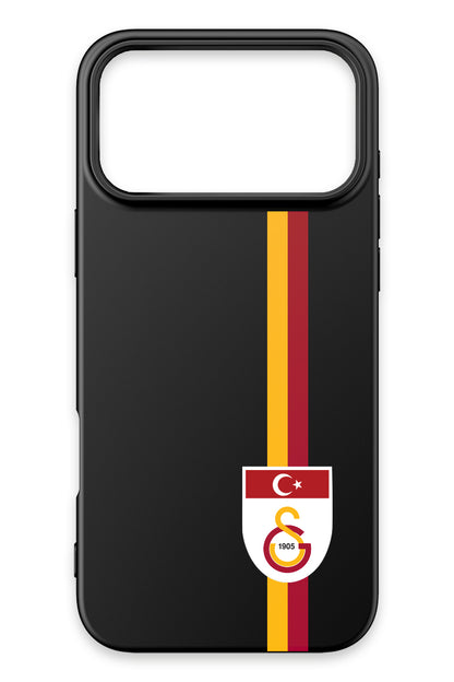 Galatasaray Parçalı Şerit Bayrak Arma Siyah Silikon Telefon Kılıfı