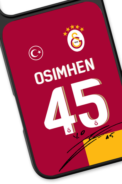 Galatasaray Victor Osimhen Parçalı Forma İmzalı Cam Telefon Kılıfı
