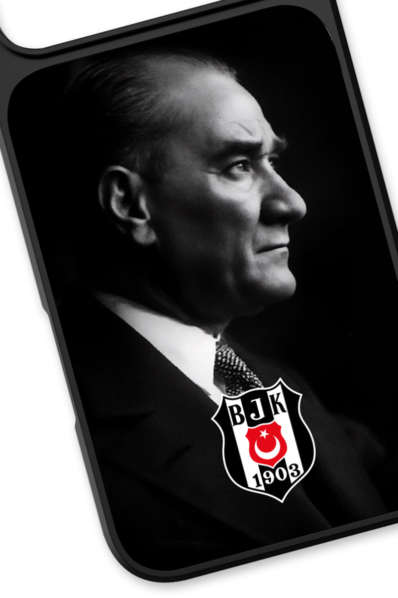 Beşiktaş Büyük Atatürk Cam Telefon Kılıfı