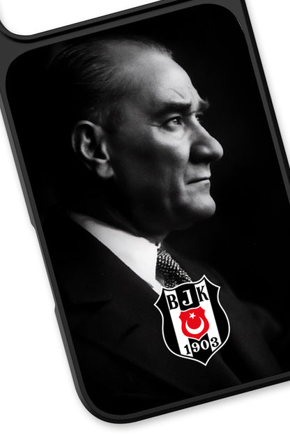 Beşiktaş Büyük Atatürk Cam Telefon Kılıfı