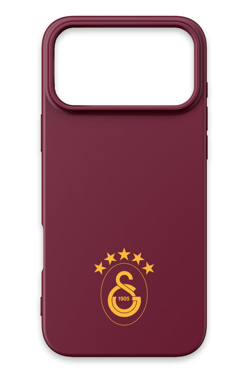 Galatasaray 5 Yıldız Sarı Arma Bordo Silikon Telefon Kılıfı