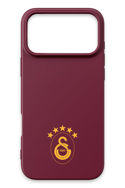 Galatasaray 5 Yıldız Sarı Arma Bordo Silikon Telefon Kılıfı