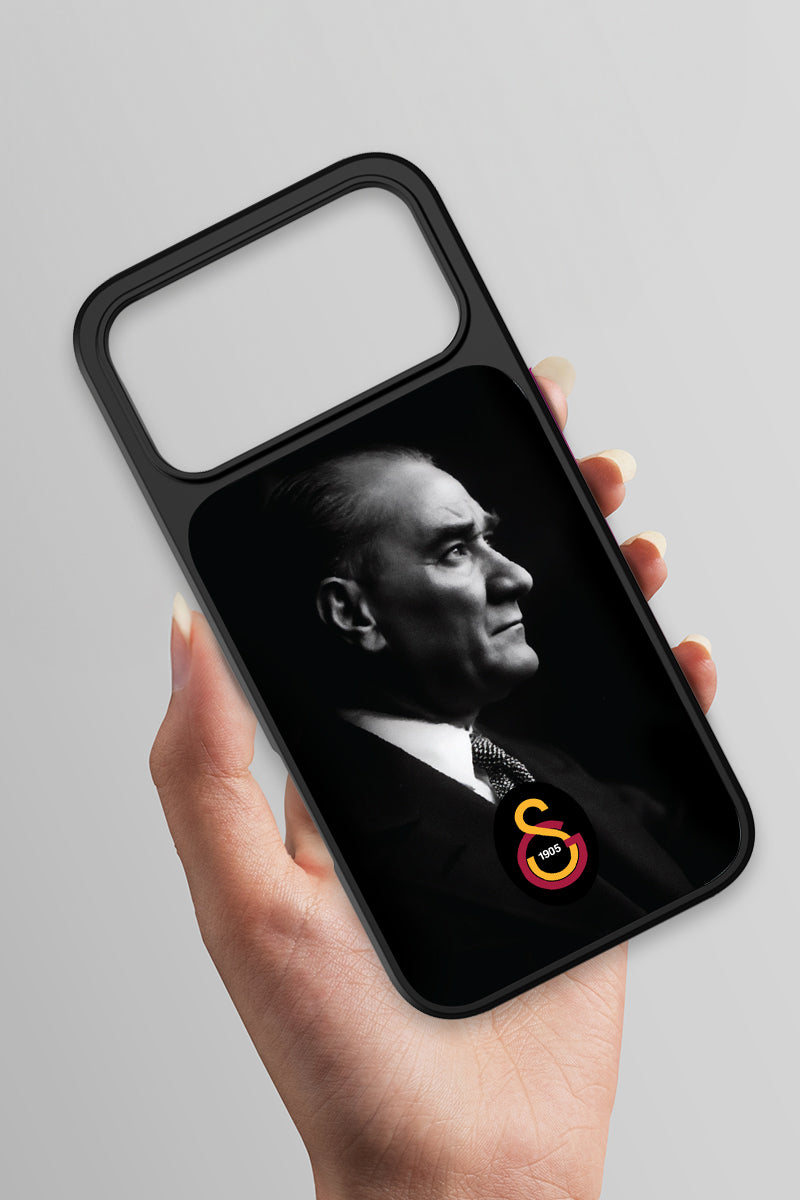 Galatasaray Büyük Atatürk Cam Telefon Kılıfı