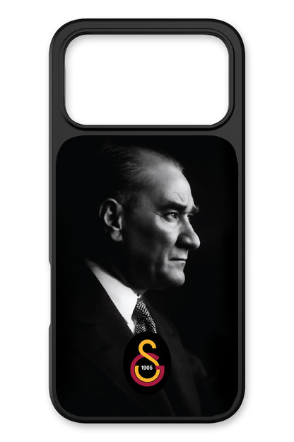 Galatasaray Büyük Atatürk Cam Telefon Kılıfı