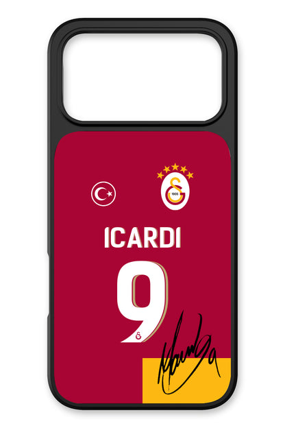 Galatasaray Mauro Icardi Parçalı Forma İmzalı Cam Telefon Kılıfı
