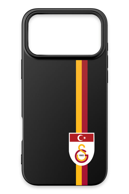 Galatasaray Parçalı Şerit Bayrak Arma Siyah Silikon Telefon Kılıfı