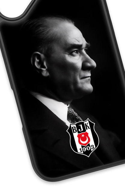 Beşiktaş Büyük Atatürk Cam Telefon Kılıfı