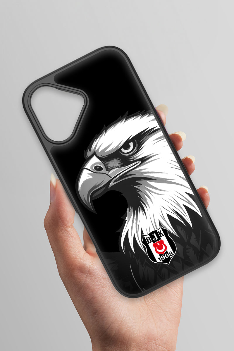 Beşiktaş Büyük Kartal Cam Telefon Kılıfı