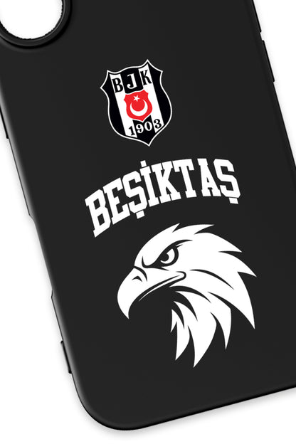 Beşiktaş Kolej Yazı Kartal Siyah Silikon Telefon Kılıfı