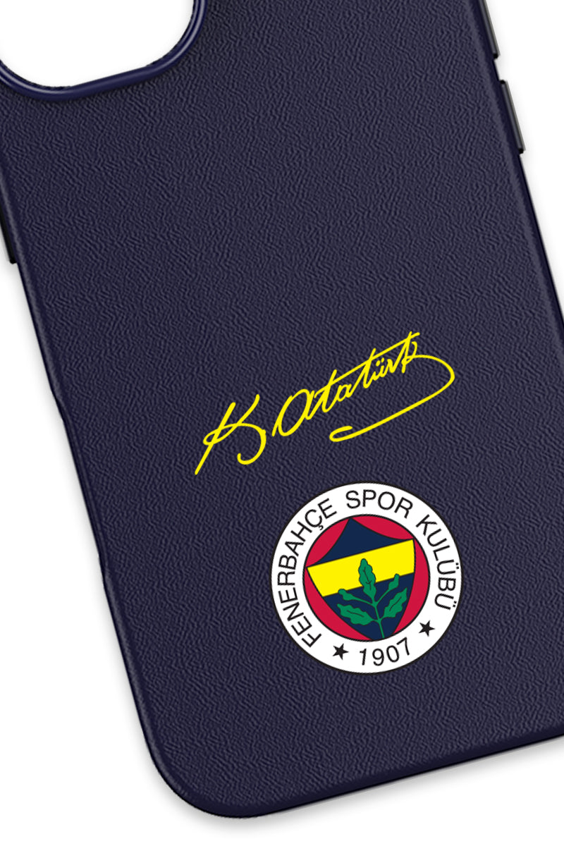 Fenerbahçe Arma Atatürk İmza Deri Magsafe Telefon Kılıfı
