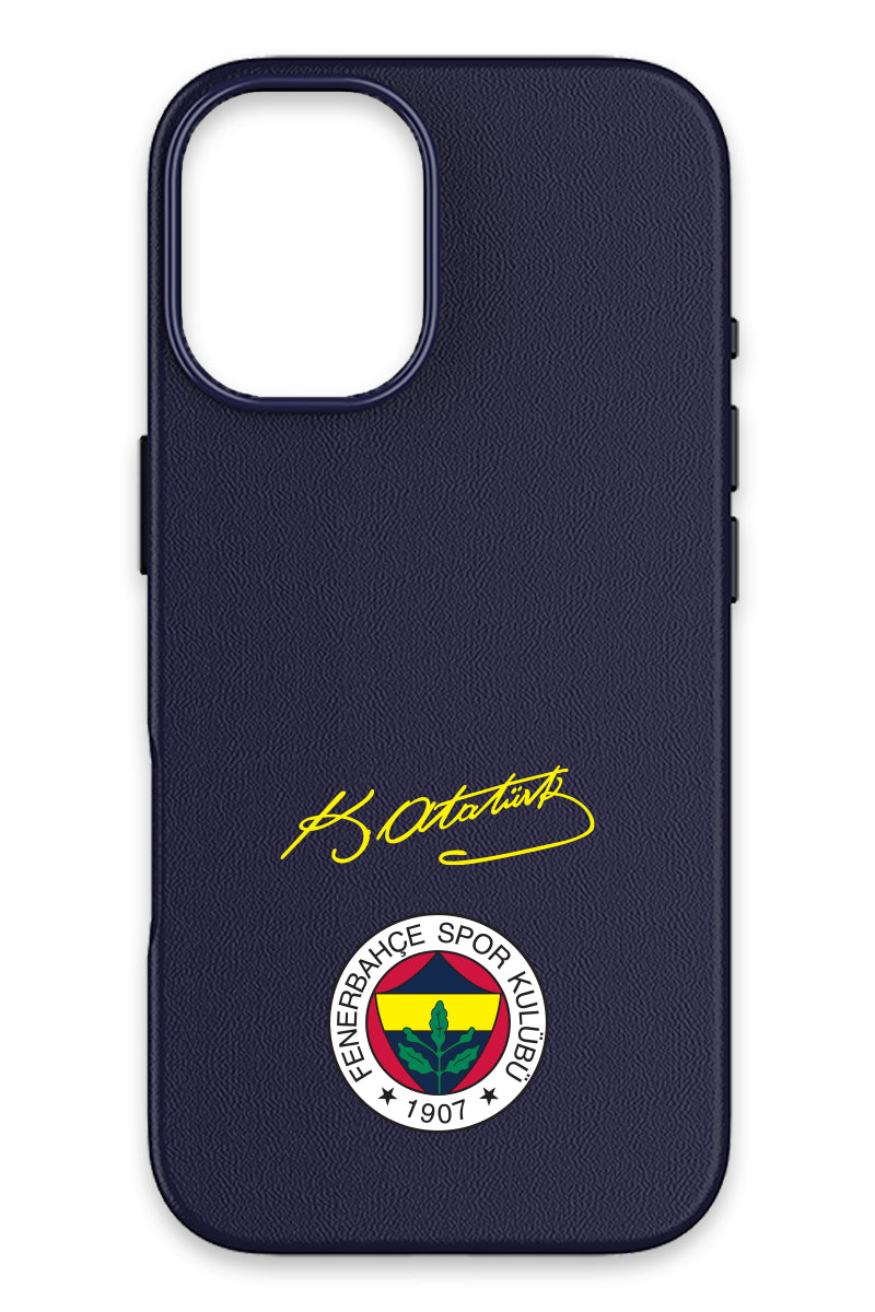 Fenerbahçe Arma Atatürk İmza Deri Magsafe Telefon Kılıfı