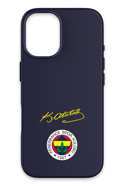 Fenerbahçe Arma Atatürk İmza Deri Magsafe Telefon Kılıfı