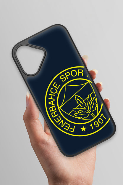 Fenerbahçe Büyük Sarı Arma Cam Telefon Kılıfı