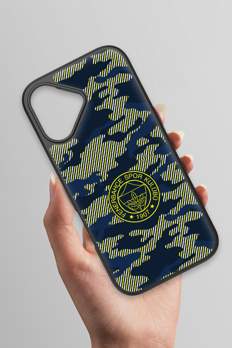 Fenerbahçe Dijital Kamuflaj Cam Telefon Kılıfı