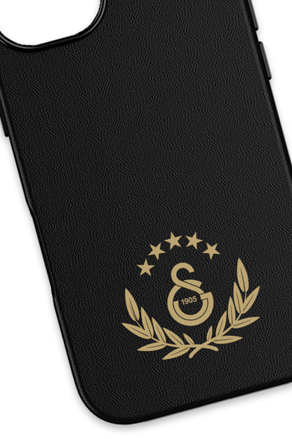 Galatasaray 5 Yıldız Gold Arma Deri Magsafe Telefon Kılıfı