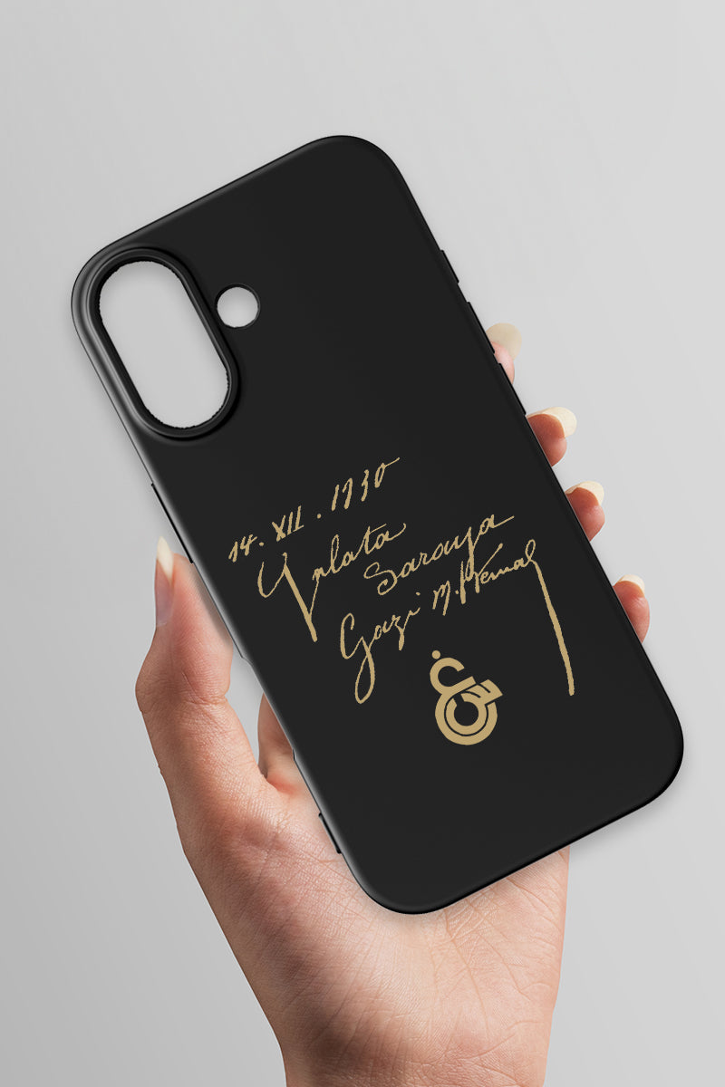 Galatasaray Atatürk İmza Siyah Silikon Telefon Kılıfı
