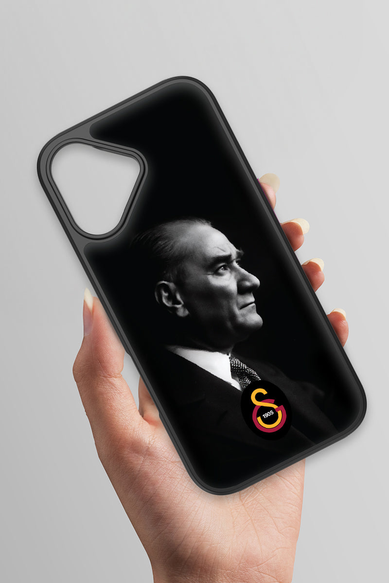 Galatasaray Büyük Atatürk Cam Telefon Kılıfı