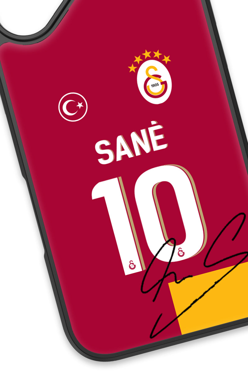 Galatasaray Leroy Sane Parçalı Forma İmzalı Cam Telefon Kılıfı
