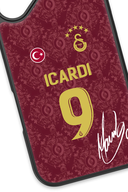 Galatasaray Mauro Icardi 3. Forma İmzalı Cam Telefon Kılıfı